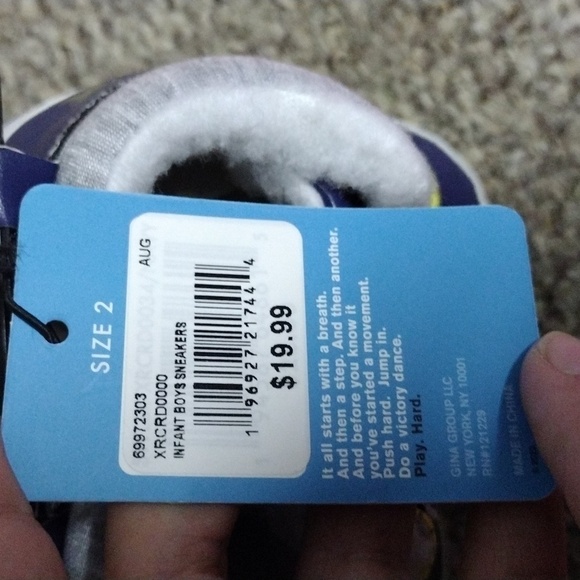 NWT Xertia Infant Boy Sneakers size 2 - Picture 7 of 9